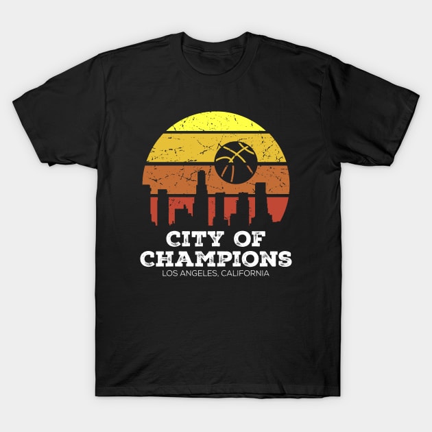 Los Angeles California City of Champions - Basketball T-Shirt by Design_Lawrence